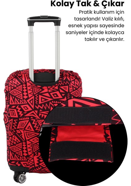 Esnek Likralı Yıkanabilir Dayanıklı Valiz Kılıfı Koruyucu Büyük Orta Küçük Boy Geometrik Desenli fırsatları