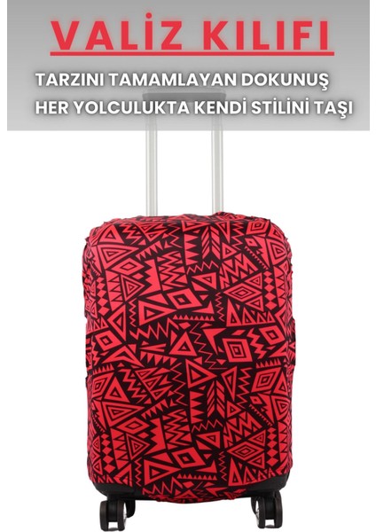 Esnek Likralı Yıkanabilir Dayanıklı Valiz Kılıfı Koruyucu Büyük Orta Küçük Boy Geometrik Desenli indirimleri