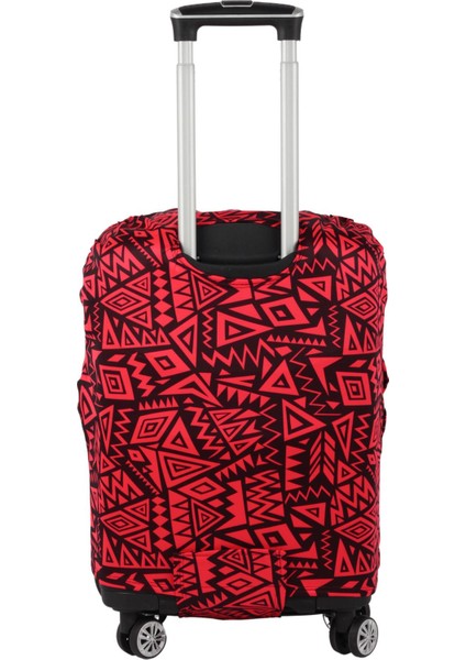 Esnek Likralı Yıkanabilir Dayanıklı Valiz Kılıfı Koruyucu Büyük Orta Küçük Boy Geometrik Desenli