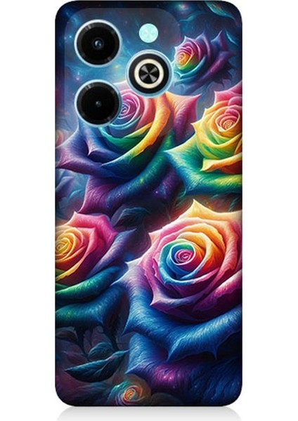 Infinix Hot 40I Uyumlu Gökkuşağı Güllerin Patlaması Desenli Silikon Kılıf