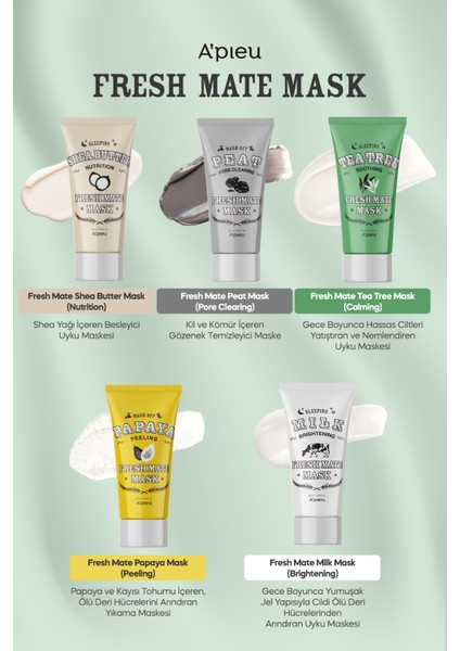 Çay Ağacı Özlü Nemlendirici Uyku Maskesi A'PIEU Fresh Mate Tea Tree Mask (Calming) indirimleri