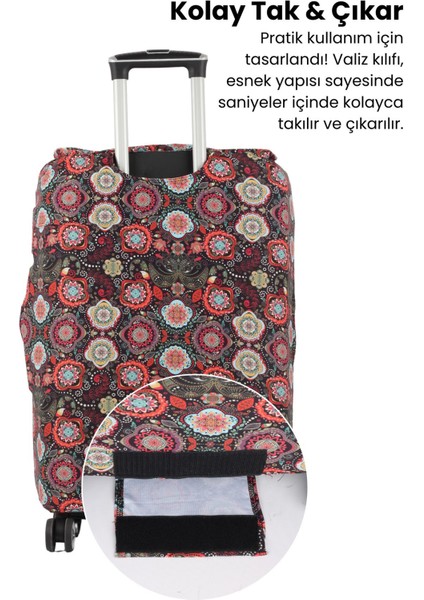 Esnek Likralı Yıkanabilir Dayanıklı Valiz Kılıfı Koruyucu Büyük Orta Küçük Boy Mandala Desen fırsatları