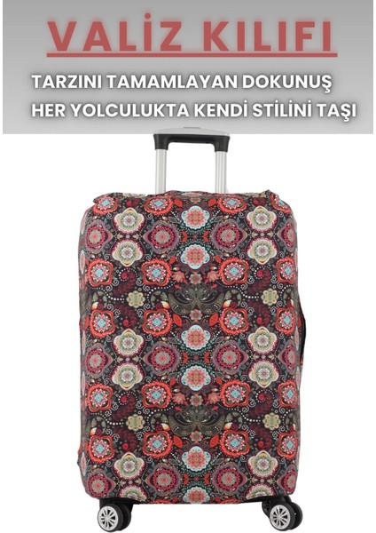 Esnek Likralı Yıkanabilir Dayanıklı Valiz Kılıfı Koruyucu Büyük Orta Küçük Boy Mandala Desen indirimleri