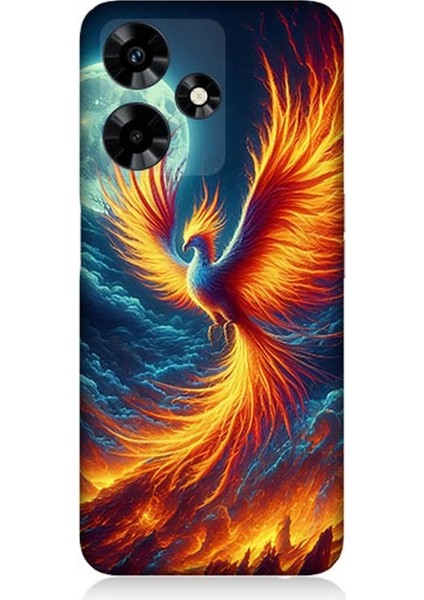 Infinix Hot 30 Uyumlu Ateşle Dans Eden Anka Desenli Silikon Kılıf