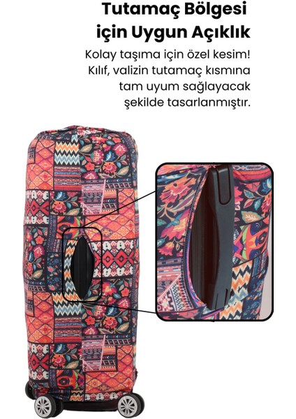 Esnek Likralı Yıkanabilir Dayanıklı Valiz Kılıfı Koruyucu Büyük Orta Küçük Boy Patchwork Desen modelleri