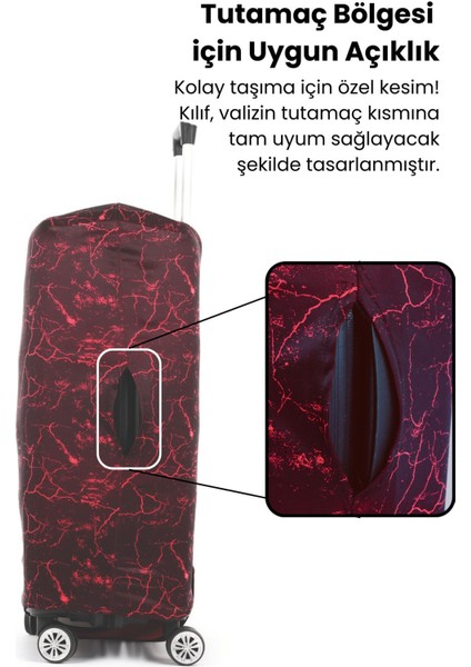 Esnek Likralı Yıkanabilir Dayanıklı Valiz Kılıfı Koruyucu Büyük Orta Küçük Boy Mermer Desen modelleri
