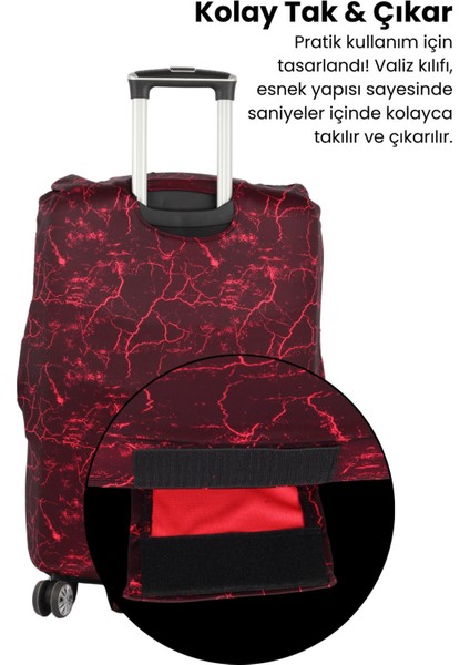 Esnek Likralı Yıkanabilir Dayanıklı Valiz Kılıfı Koruyucu Büyük Orta Küçük Boy Mermer Desen fırsatları
