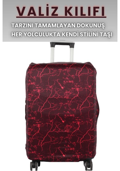 Esnek Likralı Yıkanabilir Dayanıklı Valiz Kılıfı Koruyucu Büyük Orta Küçük Boy Mermer Desen indirimleri