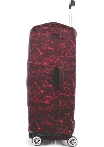 Esnek Likralı Yıkanabilir Dayanıklı Valiz Kılıfı Koruyucu Büyük Orta Küçük Boy Mermer Desen