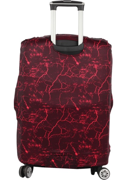 Esnek Likralı Yıkanabilir Dayanıklı Valiz Kılıfı Koruyucu Büyük Orta Küçük Boy Mermer Desen