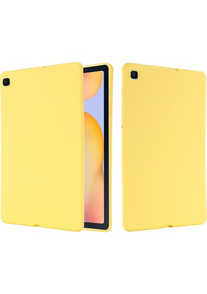 Samsung Galaxy Tab S6 Lite (2020)/(2022)/(2024) Kılıf Sıvı Silikon Çizilmeye Dayanıklı Tablet Kılıfı-Sarı (Yurt Dışından) fiyatları