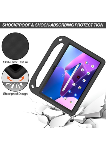 Lenovo Tab M10 (3. Nesil) TAB-328F Kickstand Tablet Kılıfı El Tutacağı Düşmeye Karşı Eva Tablet Kılıfı-Siyah (Yurt Dışından) fırsatları