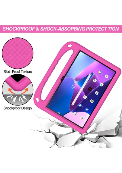 Lenovo Tab M10 (Gen 3) TAB-328F Kickstand Tablet Kılıfı El Tutacağı Düşmeye Karşı Eva Tablet Kılıfı-Gül (Yurt Dışından) fırsatları