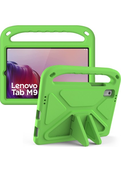 Lenovo Tab M9 Kickstand Tablet Kılıfı El Tutacağı Eva Darbeye Dayanıklı Kapak-Yeşil (Yurt Dışından)