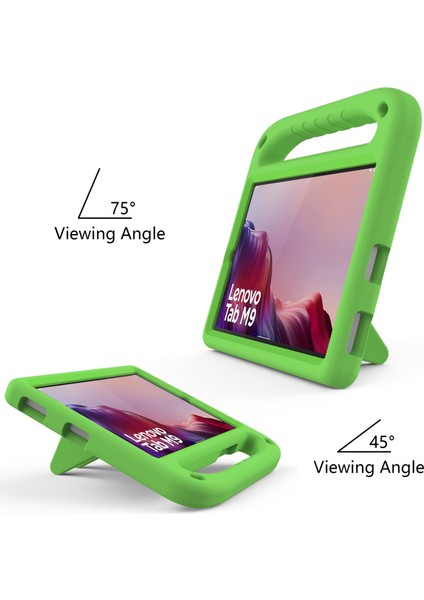 Lenovo Tab M9 Kickstand Tablet Kılıfı El Tutacağı Eva Darbeye Dayanıklı Kapak-Yeşil (Yurt Dışından) fiyatları