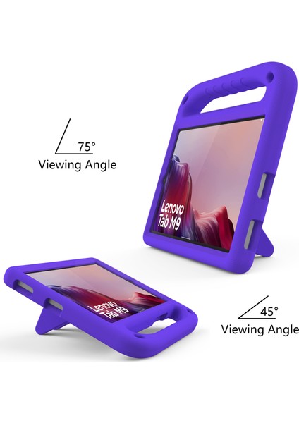 Lenovo Tab M9 Kickstand Tablet Kılıfı El Tutacağı Eva Darbeye Dayanıklı Kapak-Mor (Yurt Dışından) fiyatları