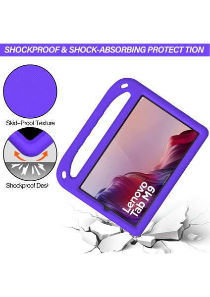 Lenovo Tab M9 Kickstand Tablet Kılıfı El Tutacağı Eva Darbeye Dayanıklı Kapak-Mor (Yurt Dışından) modelleri