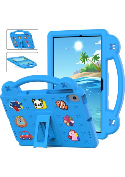 Samsung Galaxy Tab A8 10.5 (2021)/(2022) Taşınabilir Eva Kılıf Darbeye Dayanıklı Tablet Kılıfı Çizilmez Kılıf Destekli-Mavi (Yurt Dışından)