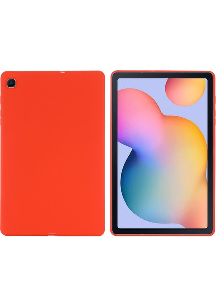 Samsung Galaxy Tab S6 Lite (2020)/(2022)/(2024) Kılıf Sıvı Silikon Çizilmeye Dayanıklı Tablet Kılıfı-Kırmızı (Yurt Dışından)