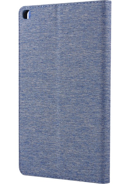 Kumaş Doku Standı Deri Koruyucu Kılıf Samsung Galaxy Tab A 8.0 Wi-Fi (2019)SM-T290/T295-MAVI (Yurt Dışından) modelleri