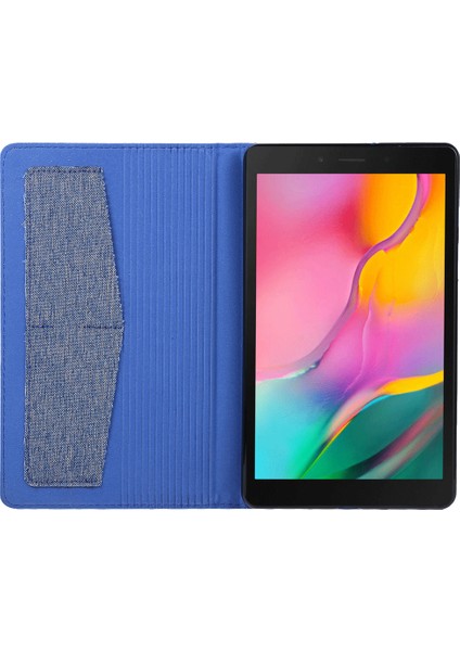Kumaş Doku Standı Deri Koruyucu Kılıf Samsung Galaxy Tab A 8.0 Wi-Fi (2019)SM-T290/T295-MAVI (Yurt Dışından) fırsatları
