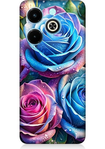 Infinix Hot 40I Uyumlu Gökkuşağı Renkli Güller Desenli Silikon Kılıf