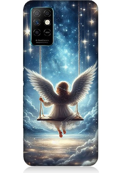 Infinix Note 8i Uyumlu Yıldızlarla Salıncakta Melek Desenli Silikon Kılıf