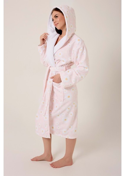 Daisy Desenli Dijital Baskılı Kapüşonlu Bornoz fırsatları