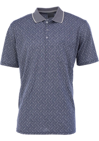 Erkek T-Shirt Yazlık Cepli Kısa Kollu Modern Jakarlı Karelli Model Rahat Kesim Pamuklu Kumaş
