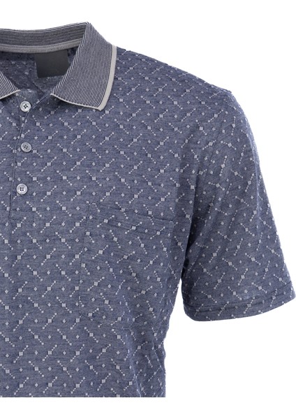 Erkek T-Shirt Yazlık Cepli Kısa Kollu Modern Jakarlı Karelli Model Rahat Kesim Pamuklu Kumaş modelleri