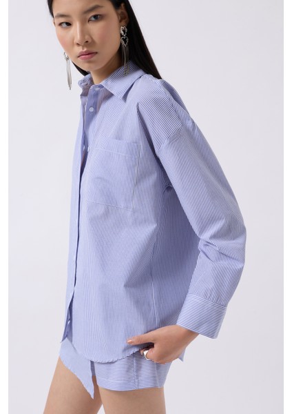 Anvelop Detay Lacivert Gömlek modelleri