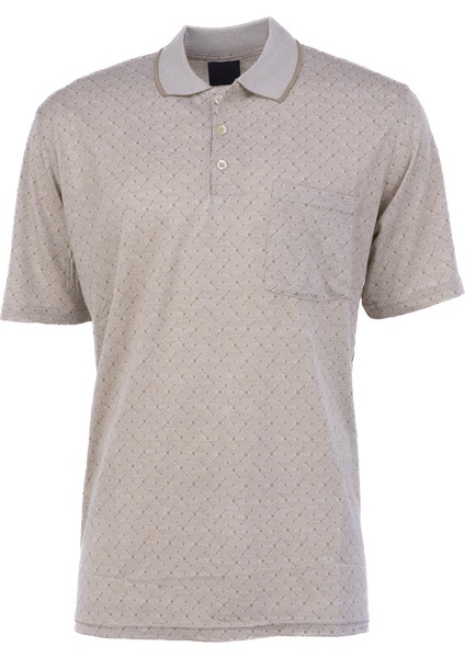 Erkek T-Shirt Yazlık Cepli Kısa Kollu Modern Jakarlı Karelli Model Rahat Kesim Pamuklu Kumaş