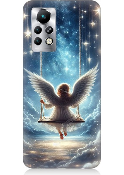 Infinix Note 11 Pro Uyumlu Yıldızlarla Salıncakta Melek Desenli Silikon Kılıf