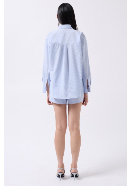 Anvelop Detay Mavi Gömlek indirimleri