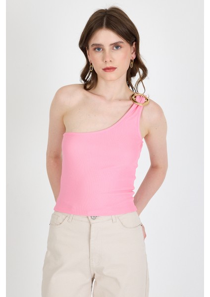 Pembe Toka Detaylı Tek Omuz Bluz 1649 fiyatları