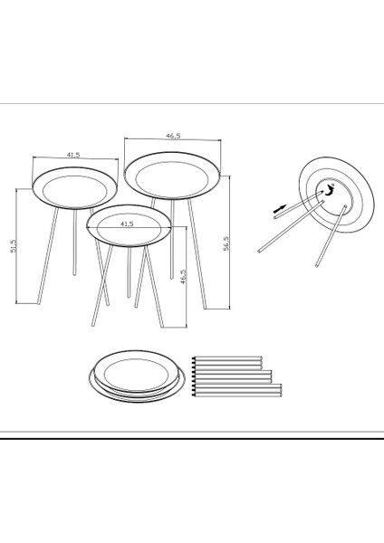 He Dizayn Aksesuar Tripod 3’lü Metal Tepsili Sehpa indirimleri