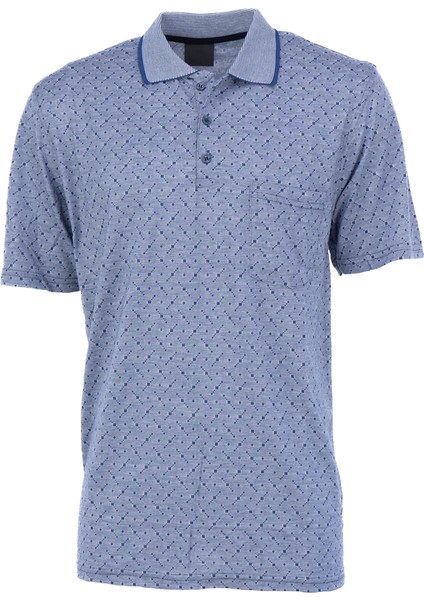 Erkek T-Shirt Yazlık Cepli Kısa Kollu Modern Jakarlı Karelli Model Rahat Kesim Pamuklu Kumaş