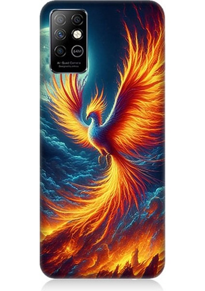 Infinix Note 8 Uyumlu Ateşle Dans Eden Anka Desenli Silikon Kılıf
