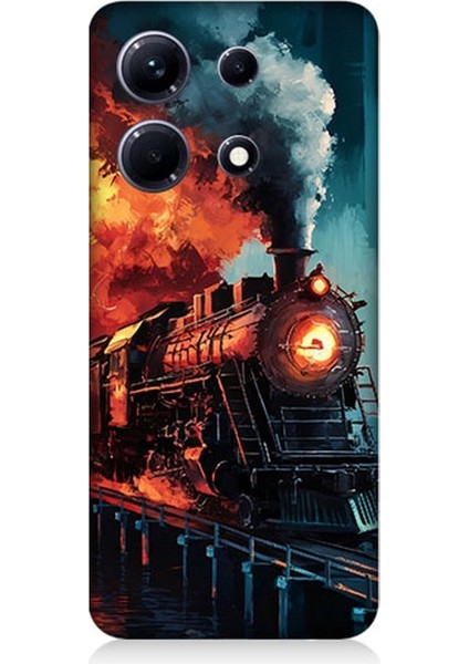 Infinix Note 30 Uyumlu Buharlı Tren Yolculuğu Desenli Silikon Kılıf