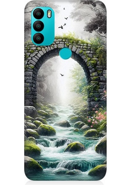 General Mobile Gm 21 Plus Uyumlu Sisli Taş Köprü Geçidi Desenli Silikon Kılıf