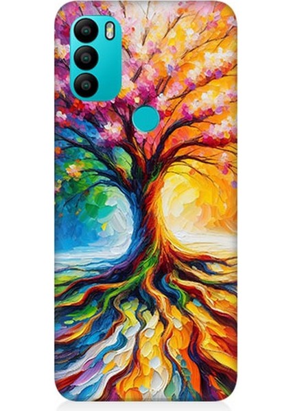 General Mobile Gm 21 Plus Uyumlu Kökten Renkli Ağaç Büyüsü Desenli Silikon Kılıf