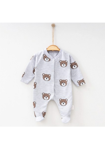Sevimli Ayıcık Baskılı3'lü Set Unisex Bebek Tulum modelleri