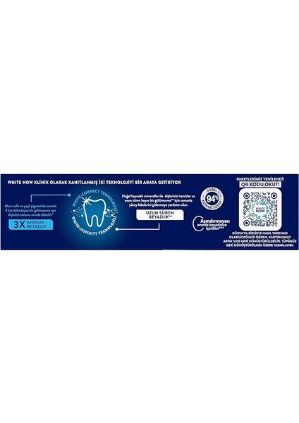 White Now Diş Macunu Original Uzun Süren Beyazlık 75 ml