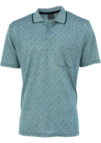 Erkek T-Shirt Yazlık Cepli Kısa Kollu Modern Jakarlı Karelli Model Rahat Kesim Pamuklu Kumaş