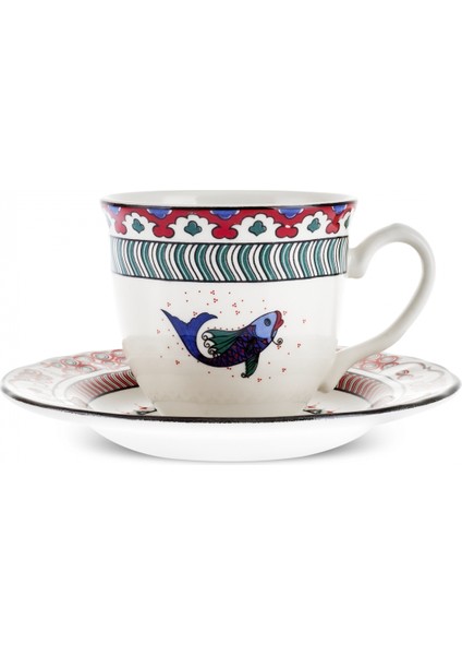 Iznik Serisi Balık Çay Fincanı ve Tabağı 200 ml fırsatları