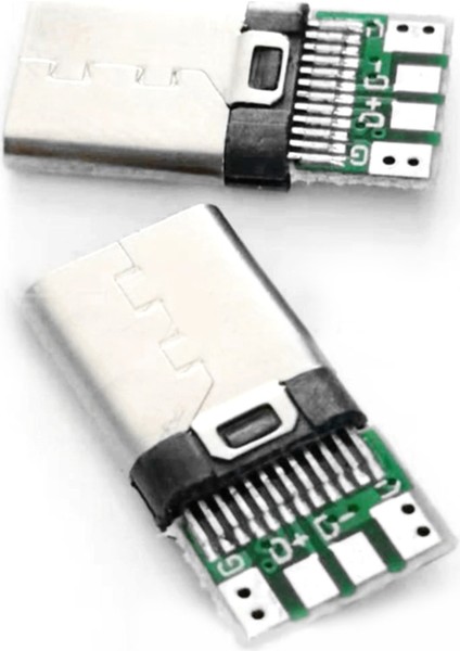 5 Adet Type-C Şarj Soketi 24 Pin Erkek Fiş (Beyaz Renk )