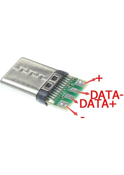 5 Adet Type-C Şarj Soketi 24 Pin Erkek Fiş (Beyaz Renk )