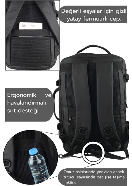 Unisex Su Geçirmez Körüklü Sırt ve Seyahat Çantası 15.6 - 17 Inç Laptop Bölmeli Çok Gözlü modelleri