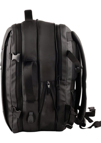 Unisex Su Geçirmez Körüklü Sırt ve Seyahat Çantası 15.6 - 17 Inç Laptop Bölmeli Çok Gözlü