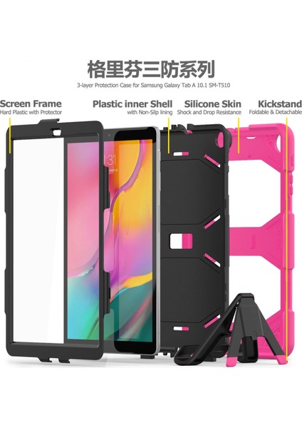 Samsung Galaxy T510 Tab A 10.1 Kılıf Griffin Tablet Kapak - Pembe Drstr